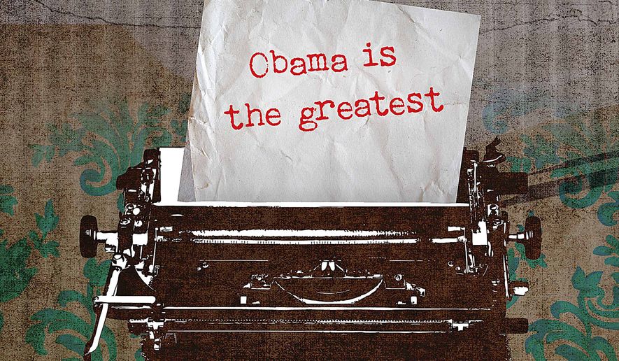 Mainstream Media Adoration of Obama Illustration by Greg Groesch/The Washington Times