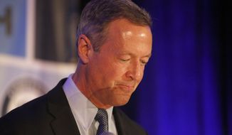 Democratic presidential candidate, former Maryland Gov. Martin O&#39;Malley, speaks during the First in the South Dinner at the Charleston Mariott Saturday, Jan. 16, 2016, in Charleston, S.C. (AP Photo/Mic Smith) ** FILE **