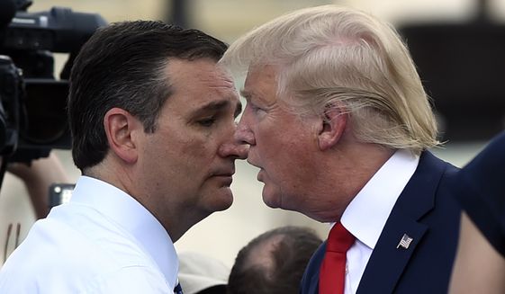 With polls showing the Iowa caucus win by a nose, super PACs for Ted Cruz want to see him in a one-on-one debate with Donald Trump and are pledging money for veterans to do so. (Associated Press/File)