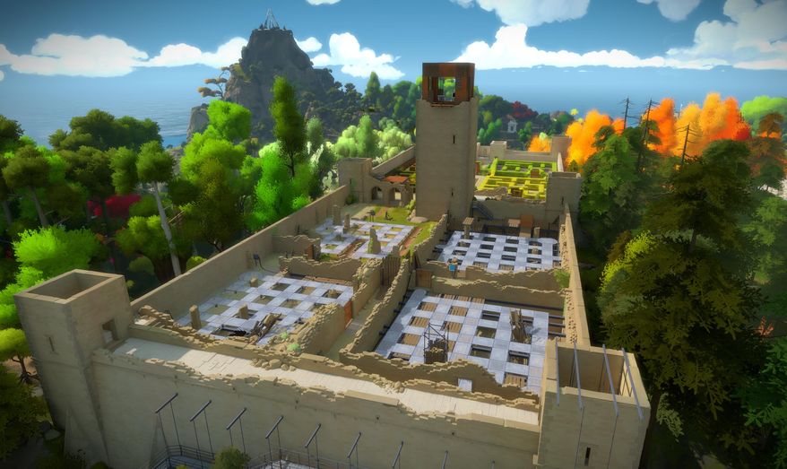 This image released by Thekla Inc. shows a scene from "The Witness," a video game set in a mysterious island with hundreds of puzzles. (Thekla Inc. via AP)