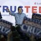Republican presidential candidate, Sen. Ted Cruz, R-Texas, waves to supporters as he arrives at Iowa State Fairgrounds, Sunday, Jan. 31, 2016, in Des Moines, Iowa. (AP Photo/Chris Carlson)
