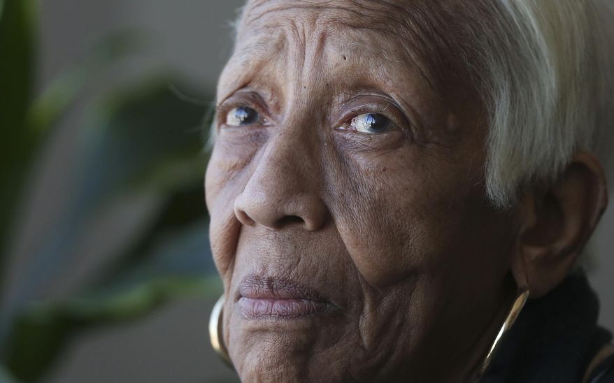 In this Jan. 11, 2016 photo, Doris Payne speaks during an interview in Atlanta. The 85-year-old has managed to walk off with pricey jewels in countless thefts around the world for over six decades, according to authorities. (AP Photo/John Bazemore)