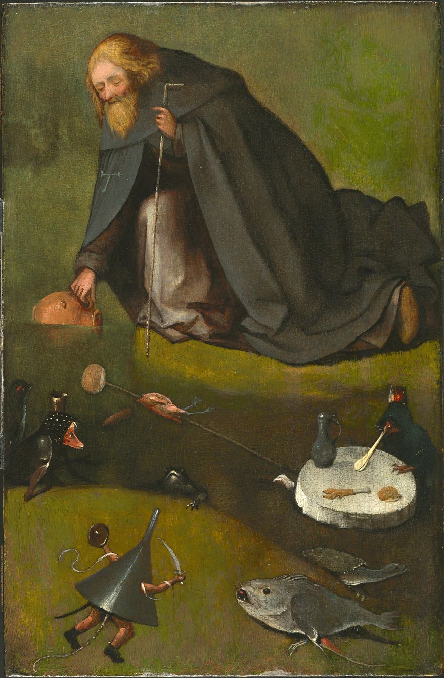 This undated image provided by the Nelson-Atkins Museum of Art in Kansas City, Missouri, shows “The Temptation of St. Anthony.” The museum announced Monday, Feb. 1, 2016, that the 16th century painting, owned by the Nelson-Atkins, was confirmed to have been painted by the Dutch artist Hieronymus Bosch. (Nelson-Atkins Museum of Art via AP)