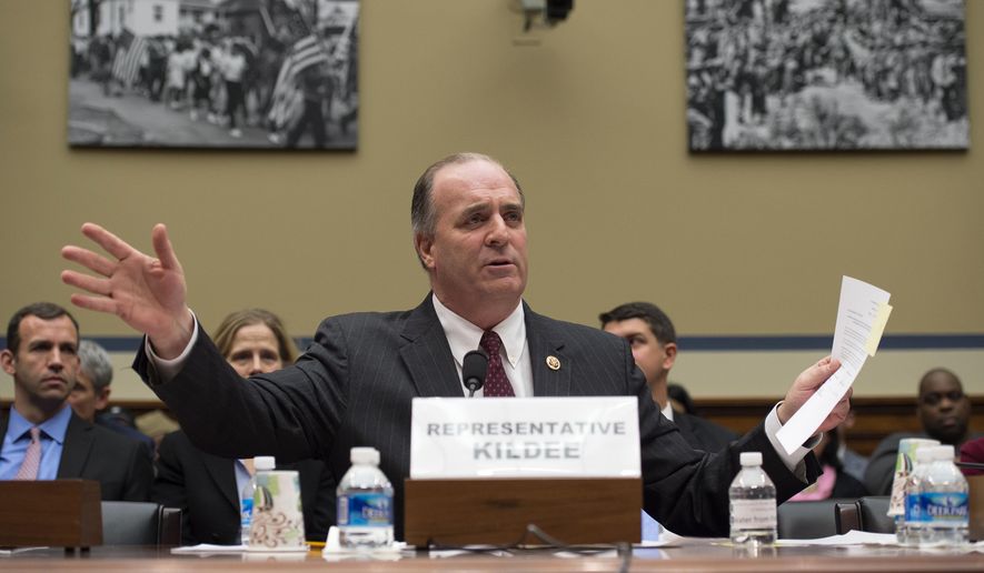 Rep. Dan Kildee, D-Mich., testifies on Capitol Hill in Washington, Tuesday, Feb. 3, 2016, before the House Oversight and Government Reform Committee hearing to examine the ongoing situation in Flint, Mich. (AP Photo/Molly Riley) ** FILE **