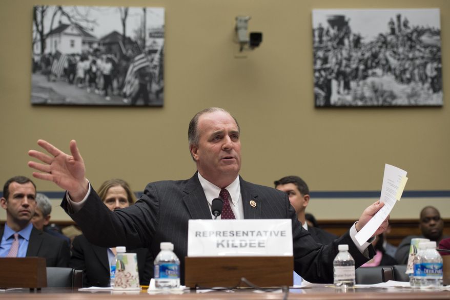 Rep. Dan Kildee, D-Mich., testifies on Capitol Hill in Washington, Tuesday, Feb. 3, 2016, before the House Oversight and Government Reform Committee hearing to examine the ongoing situation in Flint, Mich. (AP Photo/Molly Riley) ** FILE **