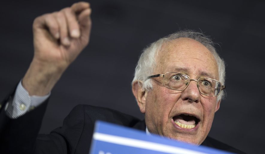 Democratic presidential candidate Sen. Bernie Sanders, I-Vt., speaks during a caucus night party, on Monday, Feb. 1, 2016, in Des Moines, Iowa. (AP Photo/Evan Vucci) ** FILE **