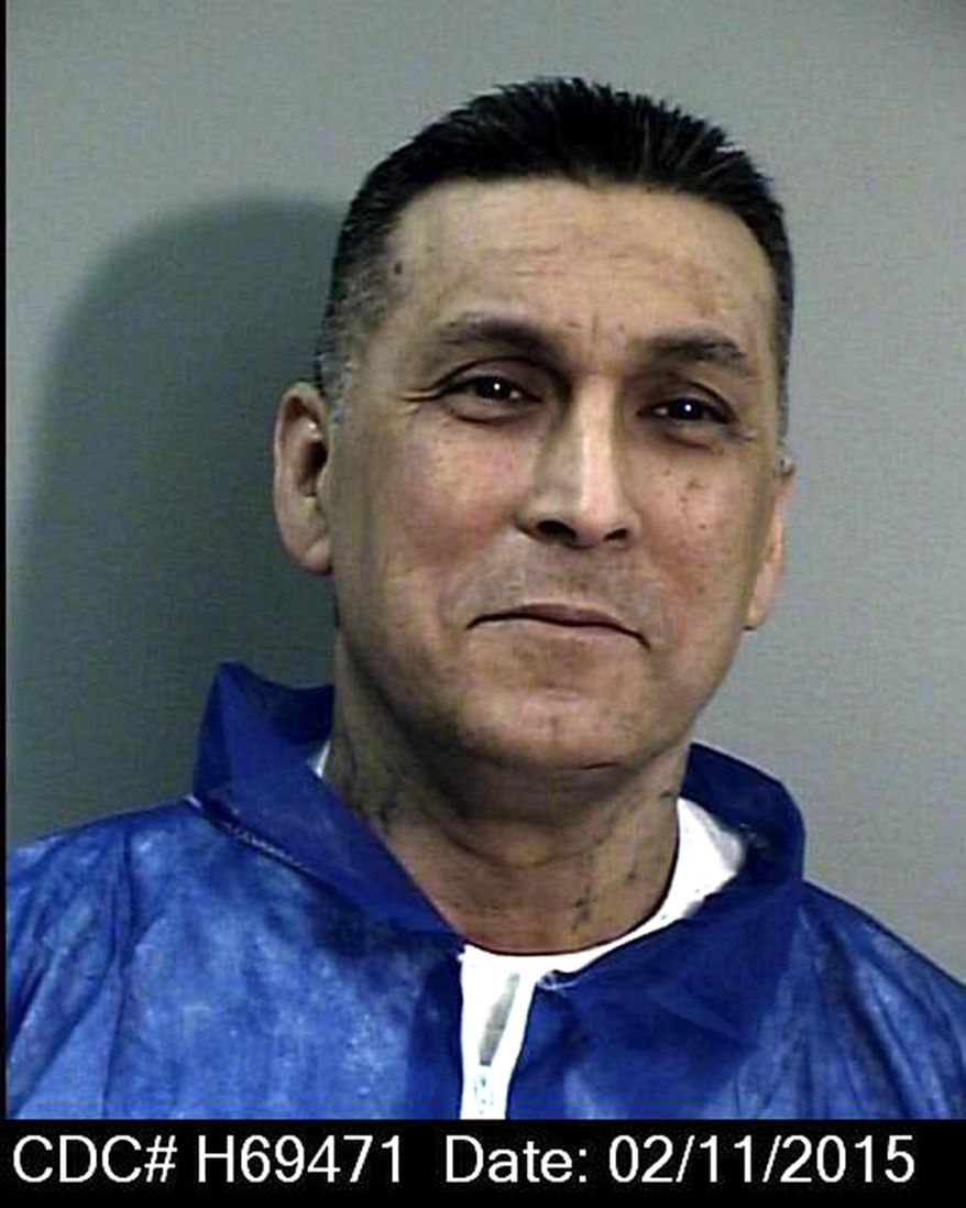 FILE - This undated file photo from the California Department of Corrections and Rehabilitation shows Rene "Boxer" Enriquez, a former leader of the Mexican Mafia prison gang who now helps law enforcement. State parole commissioners are again recommending parole for Enriquez, a convicted murderer, who has been in prison since 1993. Gov. Jerry Brown rejected parole for Enriquez last year and could reject it again.(AP Photo/California Department of Corrections and Rehabilitation, File)