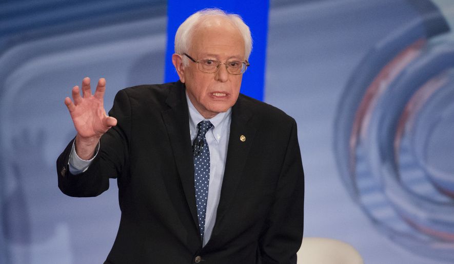 Democratic presidential candidate Sen. Bernie Sanders, I-Vt., speaks during Democratic primary town hall sponsored by CNN, Wednesday, Feb. 3, 2016, in Derry, N.H. (AP Photo/John Minchillo)