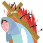Illustrations on Christians and Yazidis in Syria and Iraq by Linas Garsys/The Washington Times