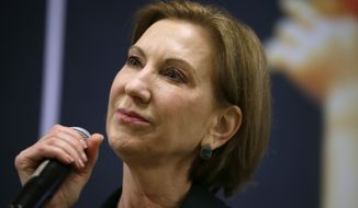 Republican presidential candidate Carly Fiorina speaks during the Iowa Right to Life Presidential Forum in Des Moines on Jan. 20, 2016. (Associated Press) **FILE**