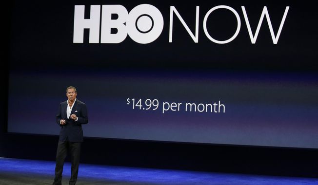 In this March 9, 2015, file photo, HBO CEO Richard Plepler talks about HBO Now for Apple TV during an Apple event in San Francisco. HBO Now has gained about 800,000 paying subscribers since it launched on Apple TV in April 2015, contributing significantly to the 2.7 million net new HBO customers in the latest quarter. The figure was revealed by Plepler in a conference call following the release of parent Time Warner Inc.’s quarterly earnings results, Wednesday, Feb. 10, 2016. (AP Photo/Eric Risberg, File)