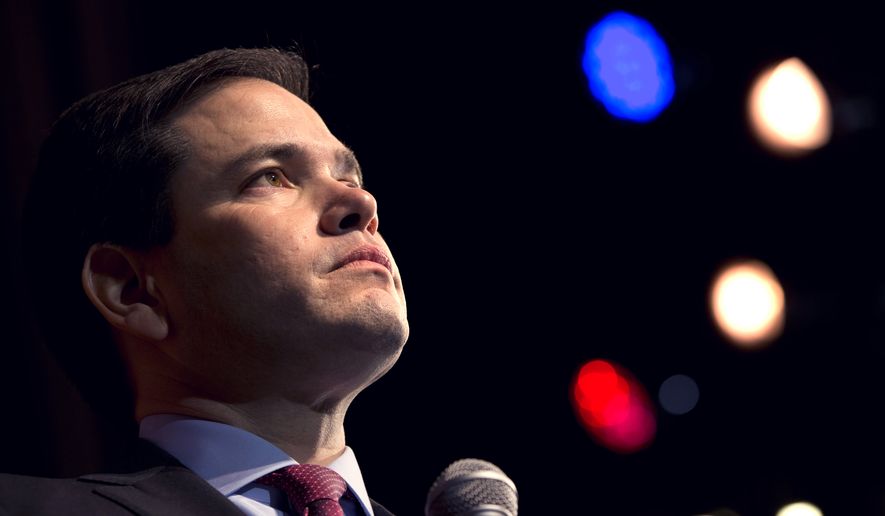 Republican presidential candidate Sen. Marco Rubio, R-Fla., speaks at a campaign event to the Sun City community in Bluffton, S.C., on Thursday Feb. 11, 2016. (AP Photo/Jacquelyn Martin)