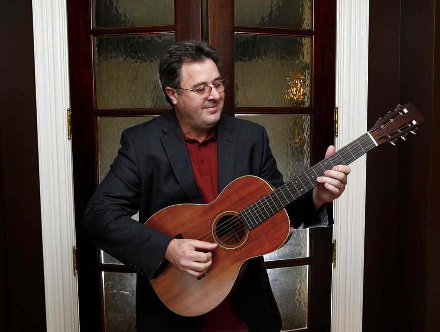 In this Feb. 1, 2016 photo, Vince Gill poses for a photo at his home in Nashville, Tenn. Gill's latest album, "Down To My Last Bad Habit," comes out Friday, Feb. 12. (Photo by Donn Jones/Invision/AP)