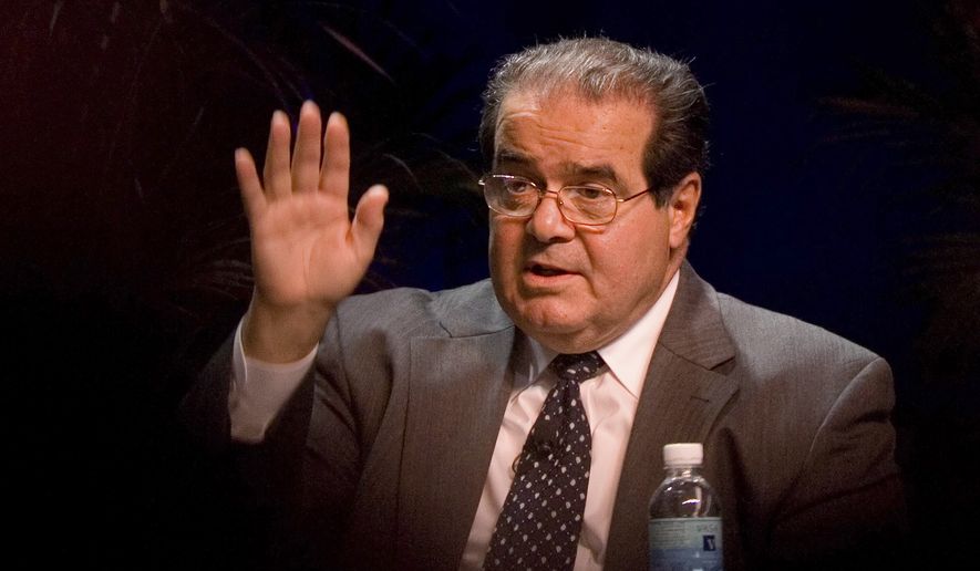 In this Oct., 15, 2006, file photo, Supreme Court Associate Justice Antonin Scalia speaks at the ACLU Membership Conference in Washington. On Saturday, Feb. 13, 2016, the U.S. Marshals Service confirmed that Scalia has died at the age of 79. (AP Photo/Chris Greenberg, File)