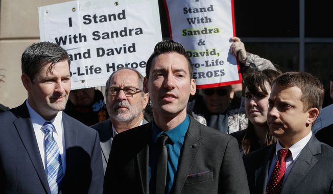 David Daleiden argued that the Center for Medical Progress &quot;uses the same undercover techniques that investigative journalists have used for decades in exercising our First Amendment rights to freedom of speech and of the press, and follows all applicable laws.&quot; (Associated Press) ** FILE **