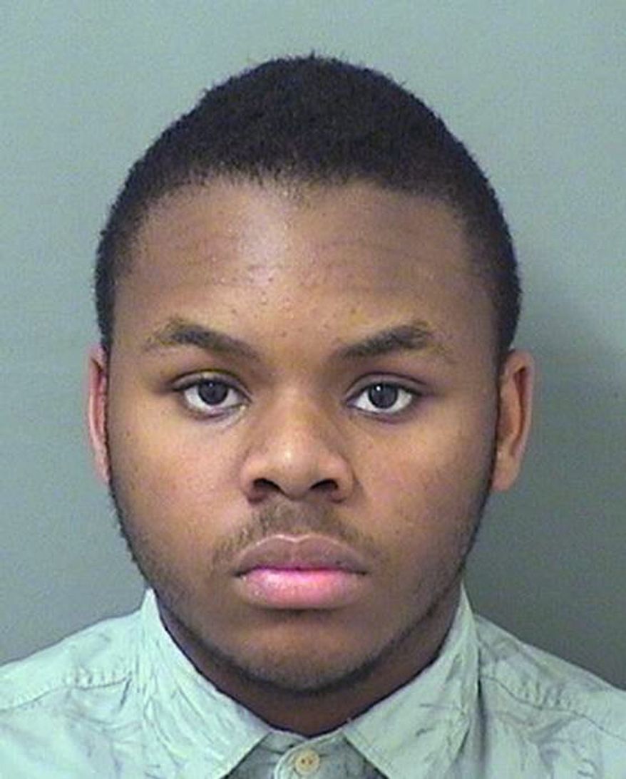 A photo, date not known, provided by the Palm Beach County Sheriff's Department shows Malachi Love-Robinson. Love-Robinson has been arrested after authorities say he was posing as a doctor at an illegal medical office he ran. The Palm Beach County Sheriff's Office says in a news release that 18-year-old Malachi Love-Robinson was arrested Tuesday and charged with practicing medicine without a license. (Palm Beach County Sheriff's Office via AP)