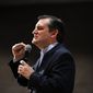 Republican presidential candidate Sen. Ted Cruz, R-Texas, speaks at a rally Tuesday, Feb. 16, 2016, in Anderson, S.C. (AP Photo/Paul Sancya)