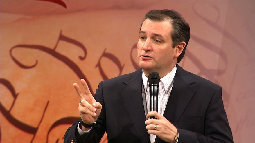 Republican presidential candidate Sen. Ted Cruz, R-Texas, addresses the audience during a presidential forum at First Baptist North Spartanburg in Spartanburg, S.C., Wednesday, Feb. 17, 2016. (AP Photo/Alex Sanz)