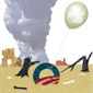 Illustration on Obama&#39;s national security legacy by Alexander Hunter/The Washington Times