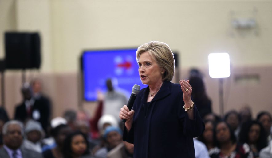 Democratic presidential candidate Hillary Clinton speaks at a campaign event at the Williamsburg County Recreation Center in Kingstree, S.C., Thursday, Feb. 25, 2016. (AP Photo/Gerald Herbert)