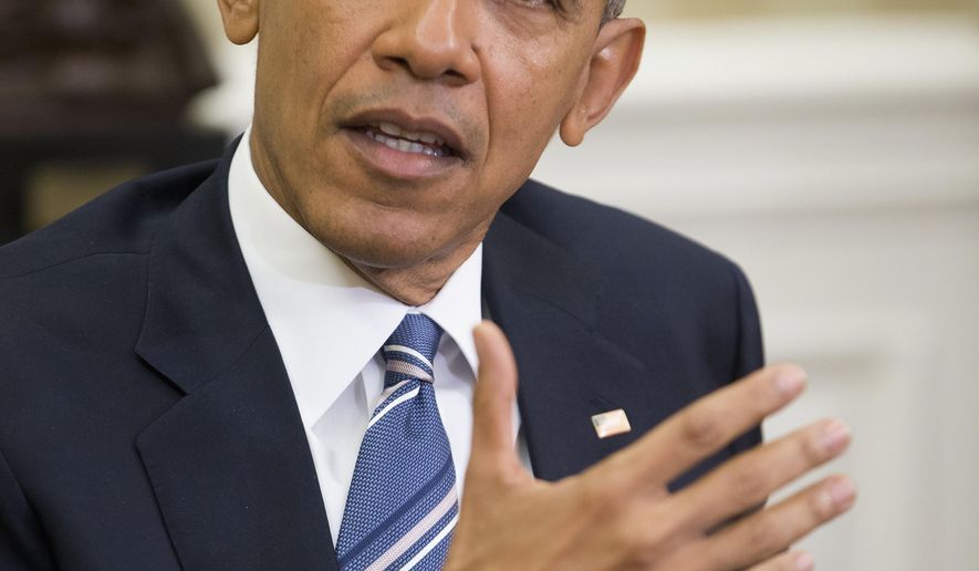 President Barack Obama answers questions from members of the media during his meeting with Jordan's King Abdullah II in the Oval Office of the White House in Washington,Wednesday, Feb. 24, 2016. Obama urged the Republican-run Senate to fulfill its "constitutional responsibility" and consider his Supreme Court nominee, pushing back on GOP leaders who insist there will be no hearing or vote when he names a successor to the late Justice Antonin Scalia. (AP Photo/Pablo Martinez Monsivais)