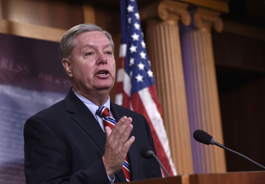 Sen. Lindsey Graham, South Carolina Republican, speaks during a news conference on Capitol Hill in Washington, on Jan. 21, 2016. (Associated Press) **FILE**