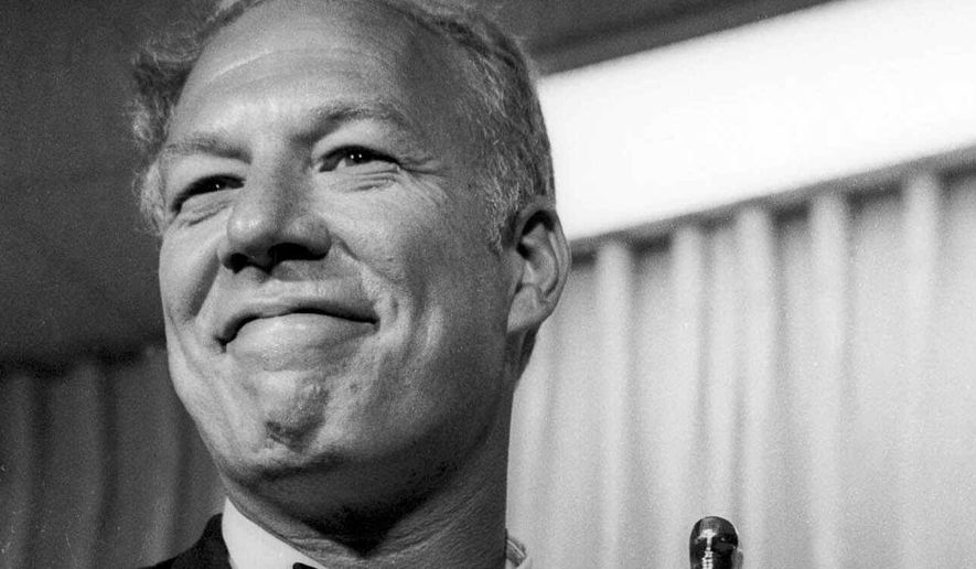 George Kennedy poses with his Oscar on April 10, 1968 in Santa Monica, Calif, after he was presented with it as best supporting actor. He won the award for his role in the film "Cool Hand Luke." It was his first Oscar. (Associated Press)