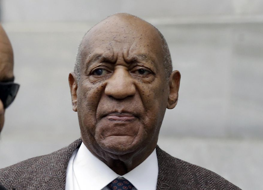 FILE - In this Feb. 3, 2016 file photo, actor and comedian Bill Cosby arrives for a court appearance in Norristown, Pa. Cosby's lawyers are scheduled to argue Monday, Feb. 29, 2016 in Los Angeles that a defamation lawsuit by model Janice Dickinson should be dismissed because she has told differing accounts of a 1982 incident with the comedian. Dickinson has recently said Cosby drugged and raped her in Lake Tahoe, Calif., in 1982, but Cosby's attorneys say her earlier descriptions of Cosby getting angry after she refused to sleep with him show that she is lying and her lawsuit cannot continue. (AP Photo/Mel Evans, File)
