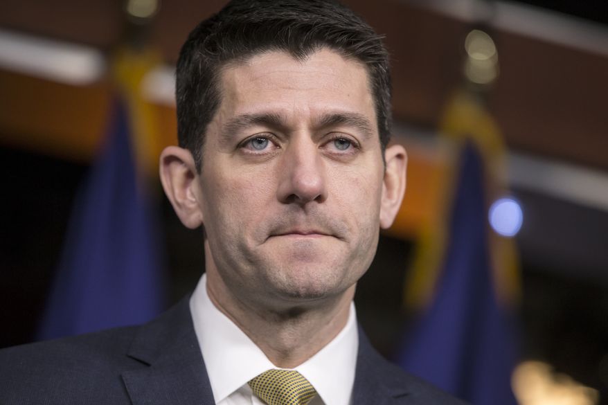 House Speaker Paul Ryan of Wis., talks to reporters on Capitol Hill in Washington, Thursday, March 3, 2016. (AP Photo/J. Scott Applewhite) ** FILE **