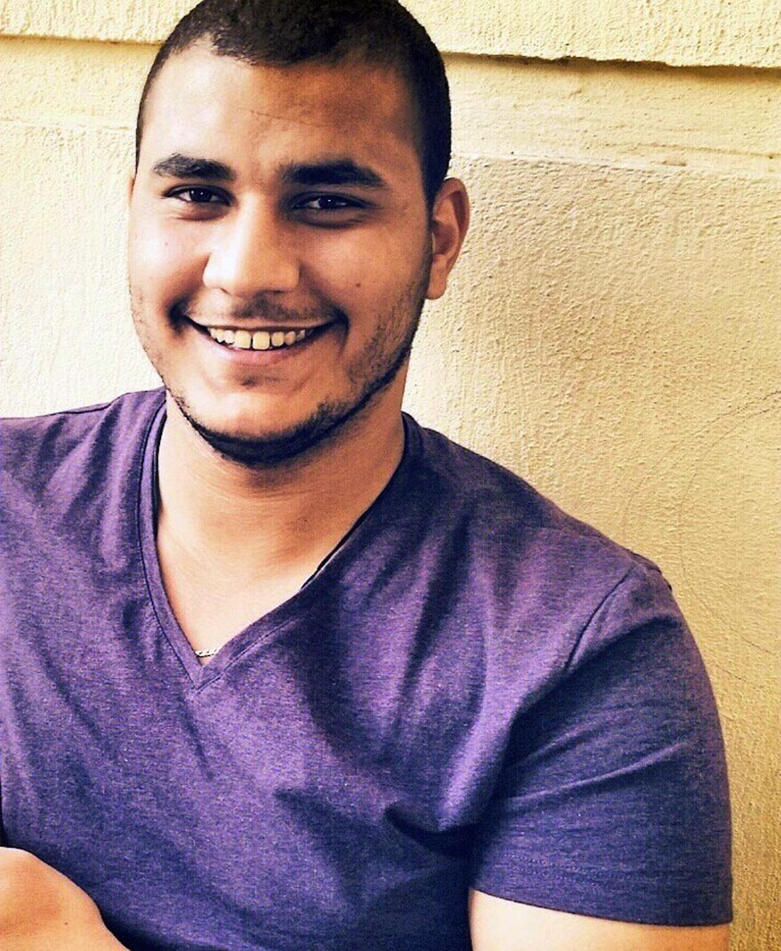 This undated photo provided by Ohoud Ali Mohamed Nasr El Sayed shows her brother, Emadeldin, an Egyptian aviation student in the Los Angeles area. Prosecutors are trying to get him deported over Facebook comments threatening Republican presidential candidate Donald Trump, and his lawyers are fighting it. He faces a deportation hearing Friday, March 4, 2016. (Ohoud Ali Mohamed Nasr El Sayed via AP)