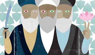 Illustration on so-called Iranian moderates by Linas Garsys/The Washington Times