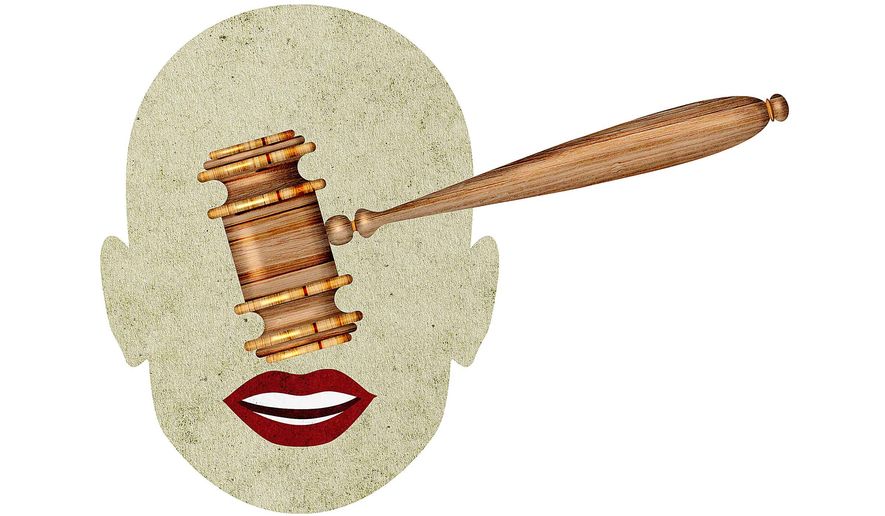 Silence Detractors with Lawsuit Illustration by Greg Groesch/The Washington Times
