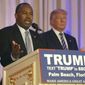 Former Republican presidential candidate Ben Carson speaks after announcing he will endorse Republican presidential candidate Donald Trump during a news conference at the Mar-A-Lago Club in Palm Beach, Fla., on March 11, 2016. (Associated Press) **FILE**