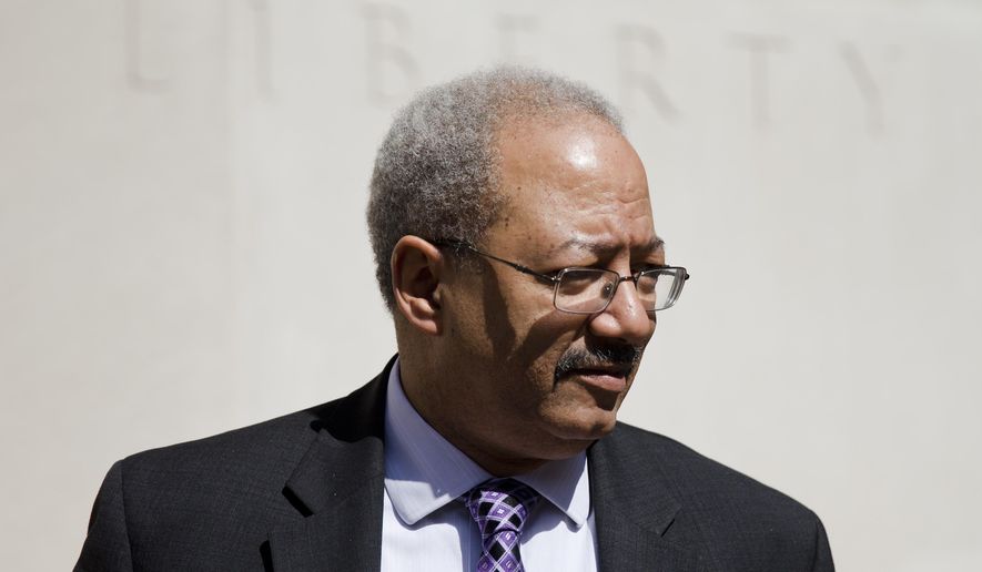 U.S. Rep. Chaka Fattah, D-Pa., walks from the federal courthouse Friday, March 11, 2016, in Philadelphia. New lawyers for the indicted Pennsylvania congressman say they won't try to delay the May 2 trial if they lose their bid to have the corruption case dismissed. The 11-term Philadelphia Democrat is accused of accepting bribes and misusing campaign funds and charitable grants to enrich his family and friends. (AP Photo/Matt Rourke)