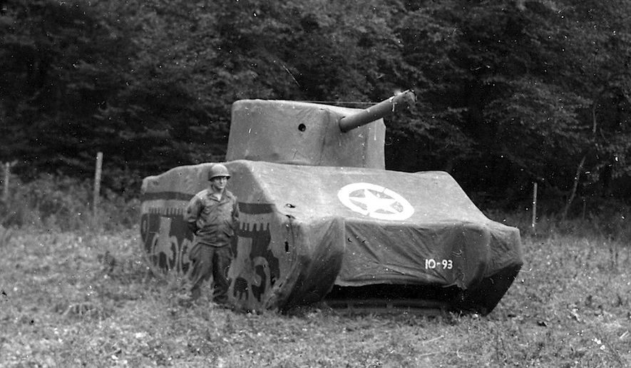 The Ghost Army used cleverly crafted dummy tanks like this one to deceive German troops during World War II  (U.S. Archives)