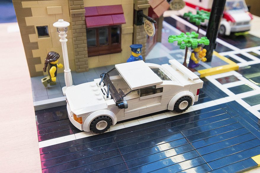 ADVANCE FOR WEEKEND EDITIONS MARCH 12-13 - In this Feb. 26, 2016 photo, This photo shows a custom made Lego car modeled after Kevin Wanner’s own real car in McMinnville, Ore. (Marcus Larson/News-Register via AP) MANDATORY CREDIT
