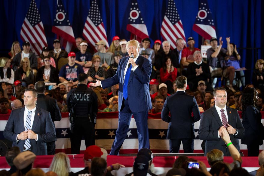 Counterinsurgency: Republican candidate Donald Trump said he will send his own protesters to Sen. Bernard Sanders' events. (ASSOCIATED PRESS)