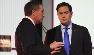 Sen. Marco Rubio&#x27;s campaign has explicitly urged its supporters to back Gov. John Kasich in Ohio. Mr. Kasich has declined to do the same for Mr. Rubio in Florida, but he&#x27;s stayed out of that state anyway, leaving the path clear for Mr. Rubio to maximize votes there. (Associated Press)