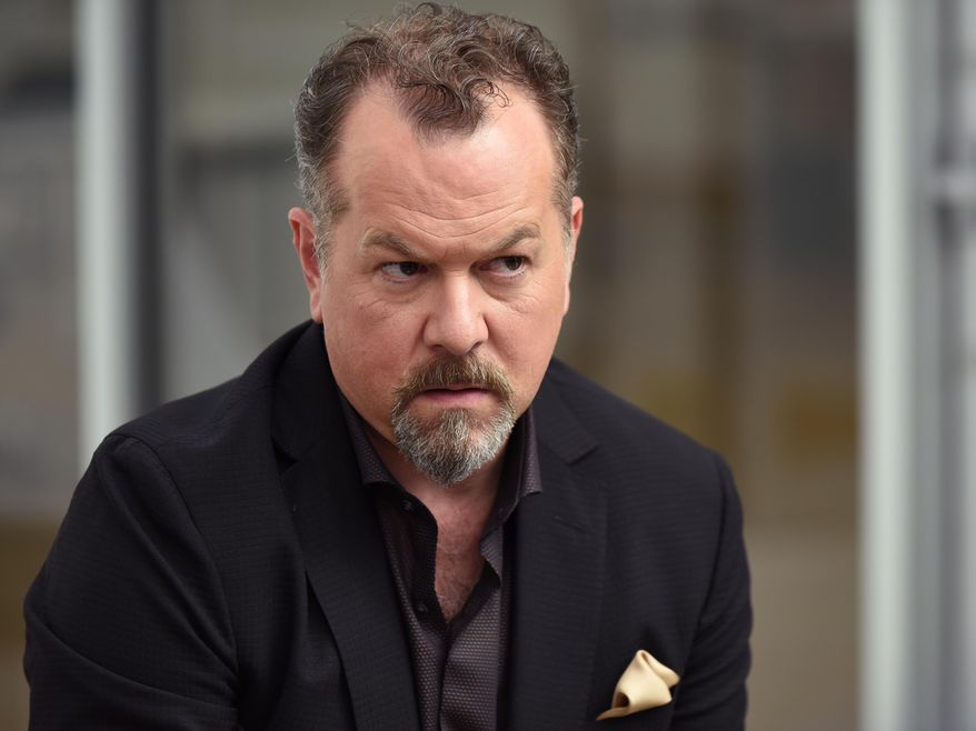 In this image released by Showtime, David Costabile portrays Mike "Wags" Wagner in a scene from the original series, "Billions," airing Sundays on Showtime. (Jeff Neumann/Showtime via AP)
