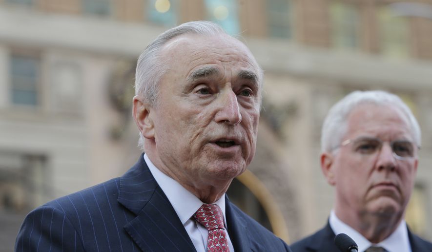 New York City Police Commissioner William Bratton speaks during a news conference in Times Square Tuesday, March 22, 2016, in New York. (AP Photo/Frank Franklin II) ** FILE **