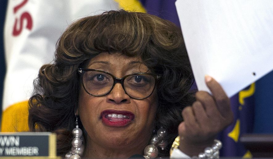 FILE - In this July 22, 2015, file photo, House Veterans Affairs Committee Ranking Minority Leader Corrine Brown, D-Fla., speaks at a hearing on Capitol Hill in Washington. The House Ethics Committee has officially opened an investigation into Brown over a number of allegations, including "fraudulent activity" with an unnamed organization. The committee will defer to the Justice Department and not actively pursue the probe because of the federal investigation. (AP Photo/Cliff Owen, File)
