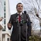 Republican presidential candidate, Sen. Ted Cruz, R-Texas speaks to the media about events in Brussels, Tuesday, March 22, 2016, near the Capitol in Washington. (AP Photo/Jacquelyn Martin)
