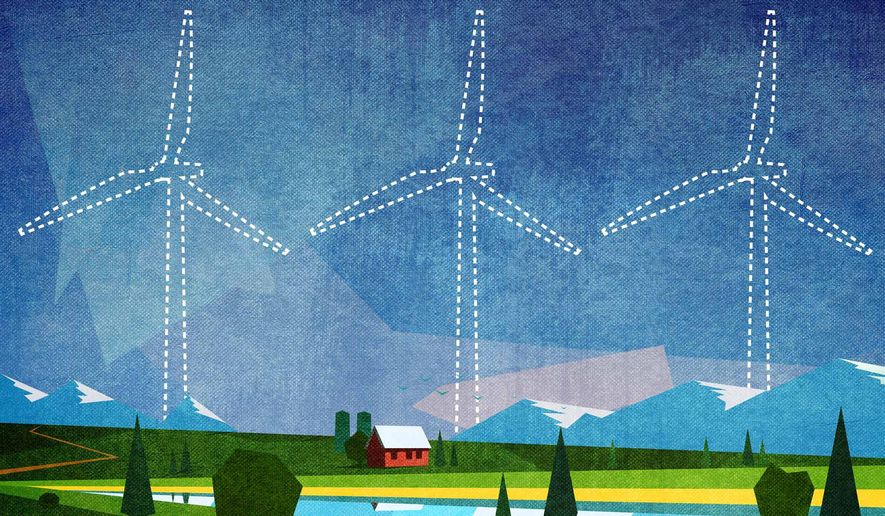 Government bureaucracy and wind energy Illustration by Greg Groesch/The Washington Times