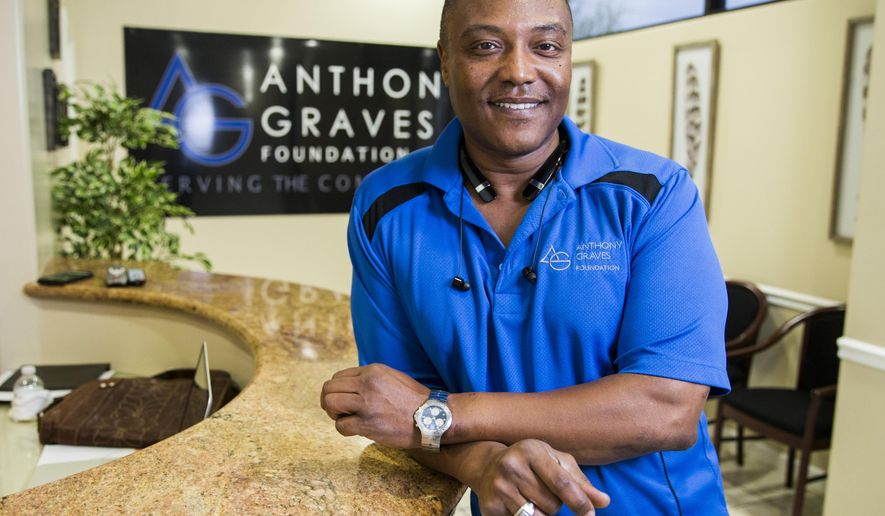 Anthony Graves poses for a portrait inside the Graves Community Health Clinic on Tuesday, March 8, 2016 in Houston. Graves was convicted for a murder he didn't commit and spent nearly two decades on death row before he was cleared of all charges. Using money that was given to him by the state as an apology for wrongful incarceration, Graves opened the Anthony Graves Foundation to help recently released offenders receive healthcare, and investigates cases where inmates may be wrongfully imprisoned. (Ashley Landis/The Dallas Morning News via AP) MANDATORY CREDIT; MAGS OUT; TV OUT; INTERNET USE BY AP MEMBERS ONLY; NO SALES