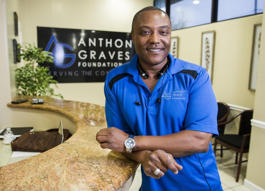 Anthony Graves poses for a portrait inside the Graves Community Health Clinic on Tuesday, March 8, 2016 in Houston. Graves was convicted for a murder he didn't commit and spent nearly two decades on death row before he was cleared of all charges. Using money that was given to him by the state as an apology for wrongful incarceration, Graves opened the Anthony Graves Foundation to help recently released offenders receive healthcare, and investigates cases where inmates may be wrongfully imprisoned. (Ashley Landis/The Dallas Morning News via AP) MANDATORY CREDIT; MAGS OUT; TV OUT; INTERNET USE BY AP MEMBERS ONLY; NO SALES