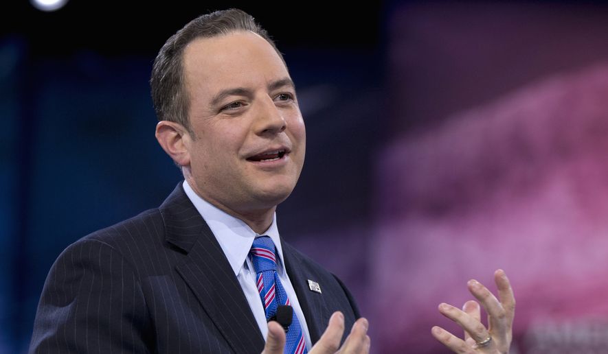 Republican National Committee Chairman Reince Priebus speaks at the Conservative Political Action Conference in National Harbor, Md., on March 4, 2016. (Associated Press) **FILE**