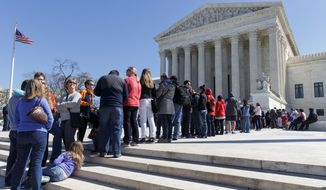 The Supreme Court split 4-4 in a case that considered whether public employees represented by a union can be required to pay fees covering collective bargaining costs even if they are not members. The deadlock leaves in place an appeals court ruling that upheld the practice. (Associated Press)
