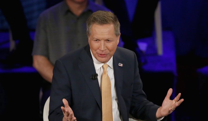 Republican presidential candidate Ohio Gov. John Kasich is looking to salvage his bid for the White House by sticking around and trying to convince voters that he is their strongest candidate against the Democrats in the November election. (Associated Press)