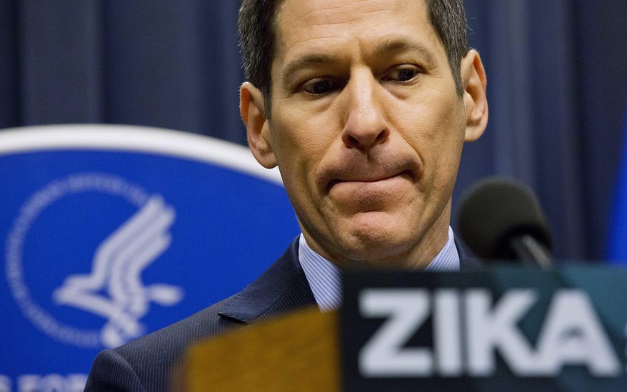 Centers for Disease Control and Prevention Director Dr. Thomas Frieden speaks during a press conference at a one-day Zika summit Friday, April 1, 2016, in Atlanta. The government is urging health officials from around the country to prepare for potential outbreaks of the mosquito-borne virus in the U.S. (AP Photo/David Goldman)