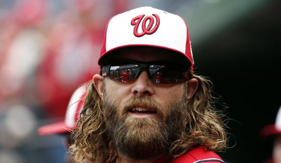 Washington Nationals left fielder Jayson Werth is without a hit in his first 11 at-bats of the season. (AP Photo/Alex Brandon)